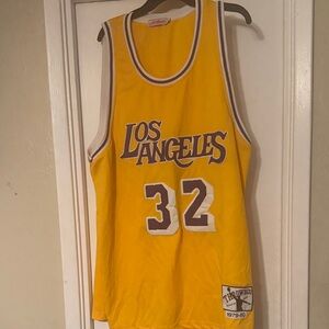Authentic Original Vintage Style Los Angeles Yellow Basketball Jersey